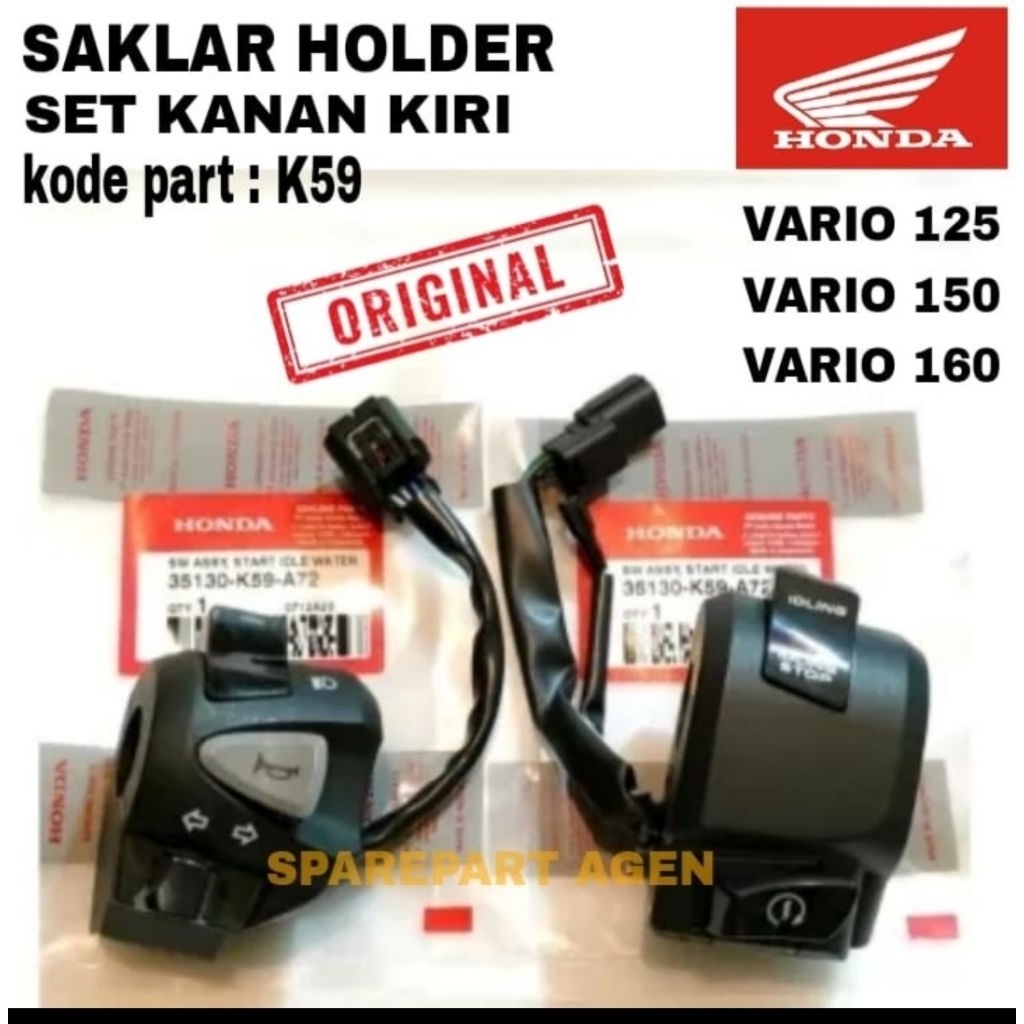 SAKLAR HOLDER ORIGINAL HONDA (kode part K59) UNTUK MOTOR VARIO 125/ 150/160