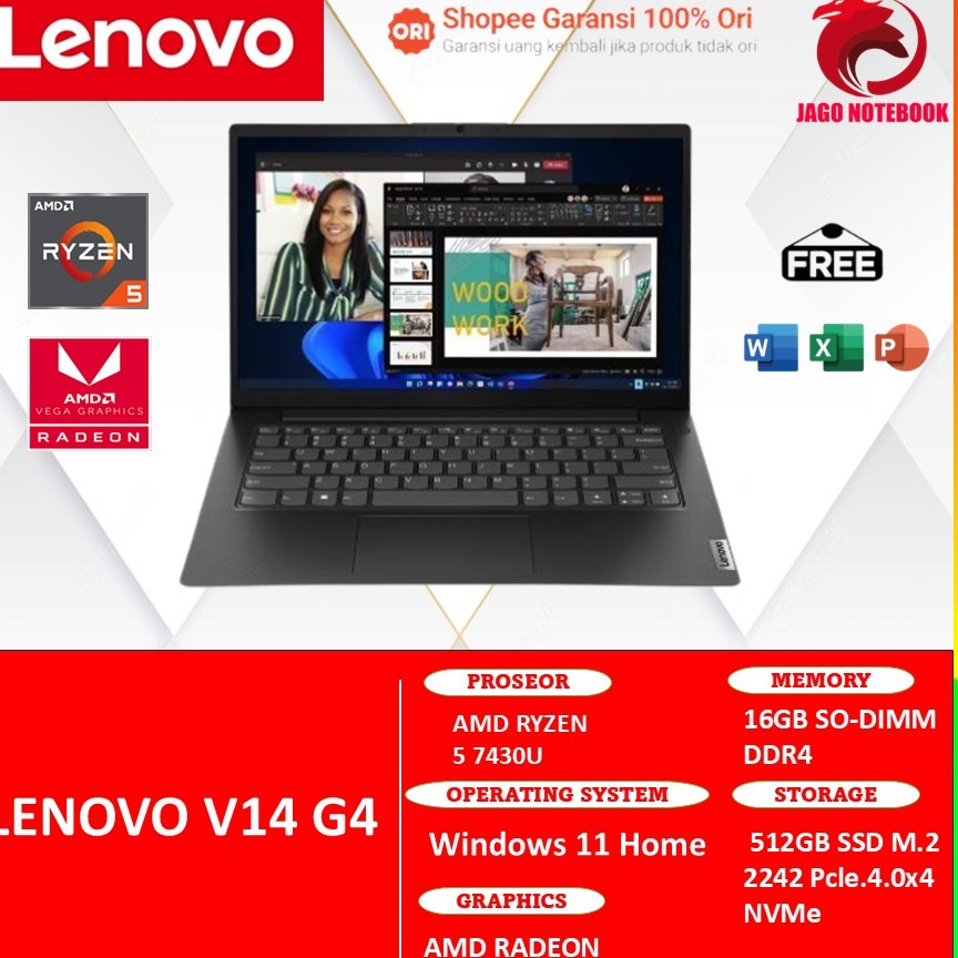 LENOVO V14 G4 RYZEN 5 7430 16GB 512GB WINDOWS11 14.0FHD