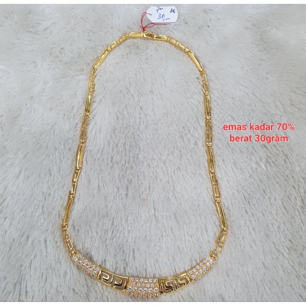 kalung ad banyak emas kadar 70% berat 30gram