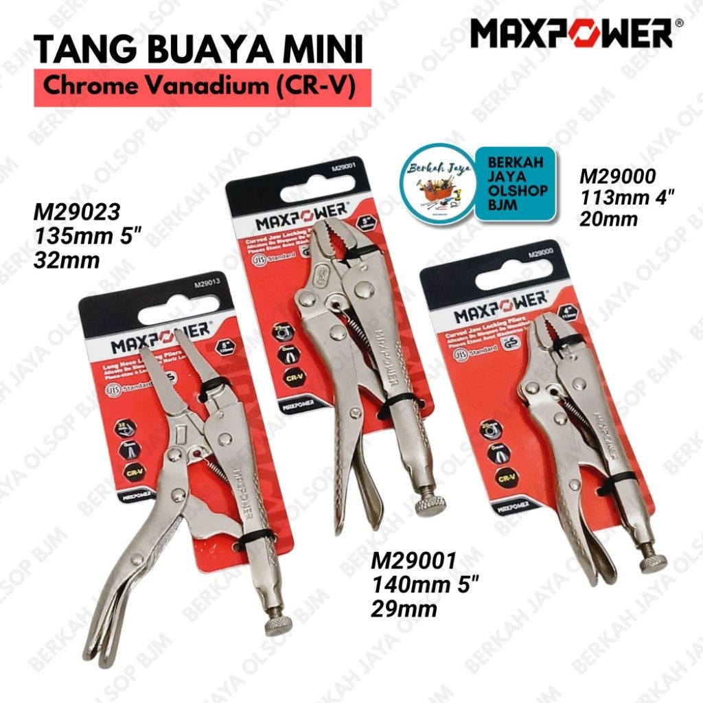 TANG BUAYA MINI "MAXPOWER" 4" & 5" | TANG BUAYA KECIL / MINI CURVED JAW LOCKING PLIERS Varian type