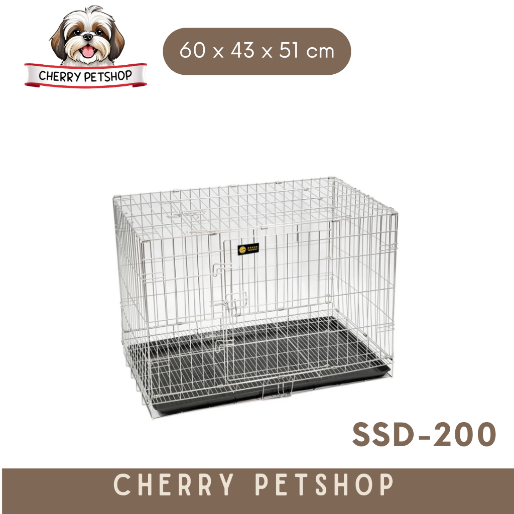 Kandang Anjing Kucing Stainless Steel OCTAGON SSD-200 Kandang Lipat Anti Karat dan Tahan Lama