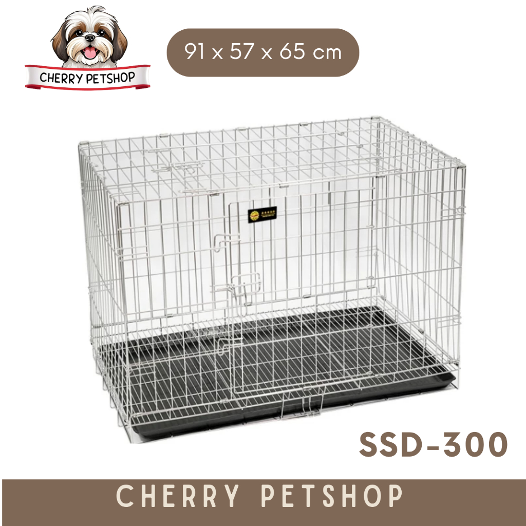Kandang Anjing Kucing Stainless Steel OCTAGON SSD-300 Kandang Lipat Anti Karat dan Tahan Lama