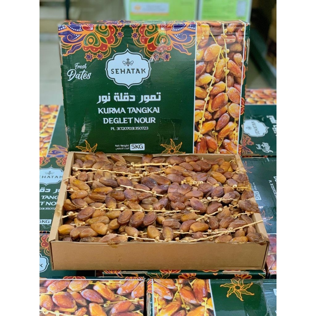 Grosir Kurma Tunisia Tangkai PREMIUM Deglet Nour 5Kg