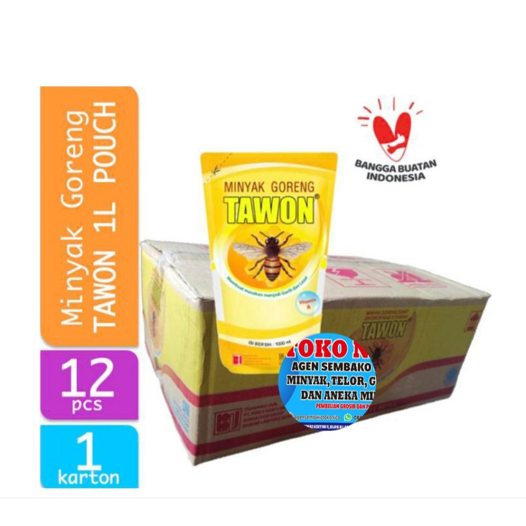 Minyak Goreng TAWON 1L Kemasan 1 Dus {Isi 12 Pouch}