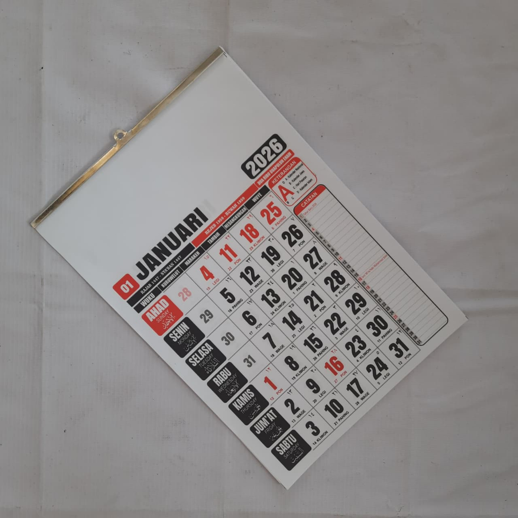 Kalender 2026 Lengkap Wuku Jawa Pranotomongso Hijriyah Kecil Tanggung Besar