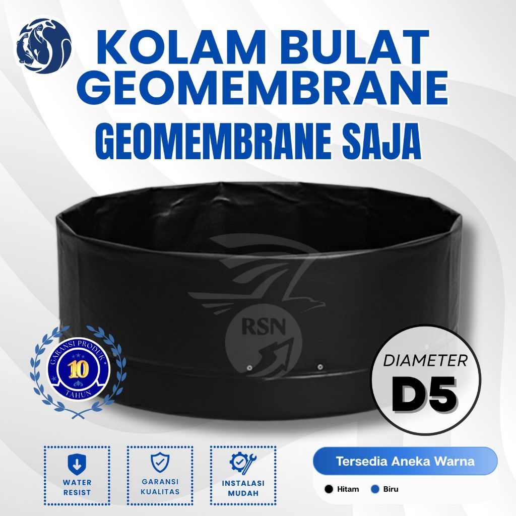 PLASTIK KOLAM BULAT Geomembrane 500 Micron D5 Tinggi 1,2 M - Terpal Saja - Garansi 10thn *S&K