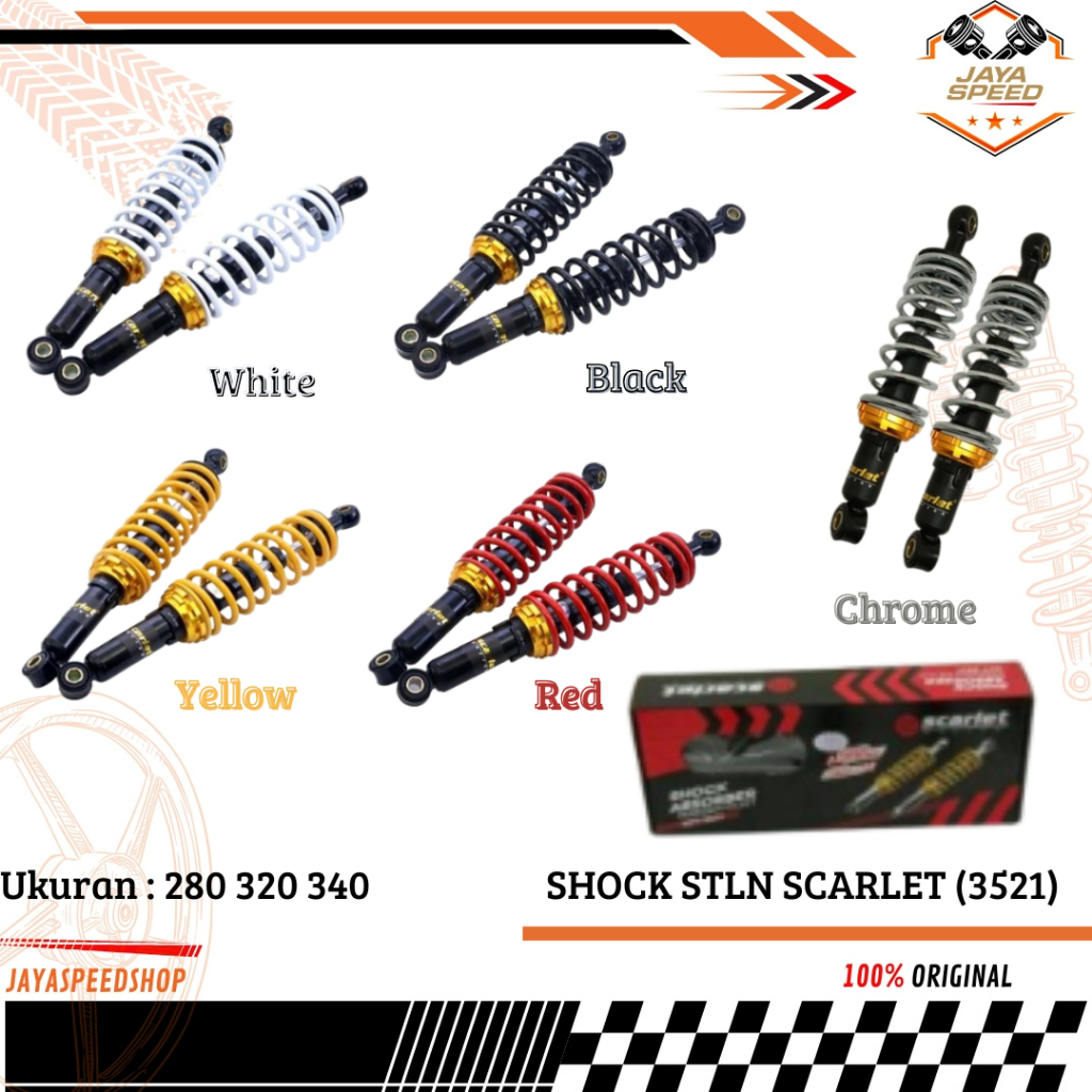 SHOCK SOK BREAKER BELAKANG NON TABUNG 3521 UKURAN 280 320 340  SCARLET RACING
