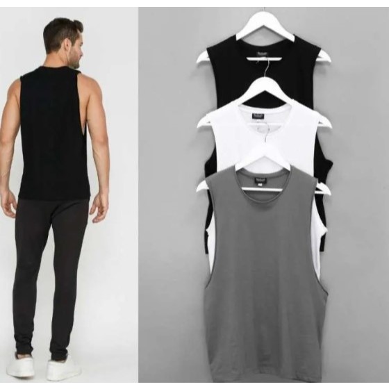 Baju Singlet  Pantai Pria Tanktop / Model Vintage Premium / Tanktop Muscle Tee Gym fitness Polos