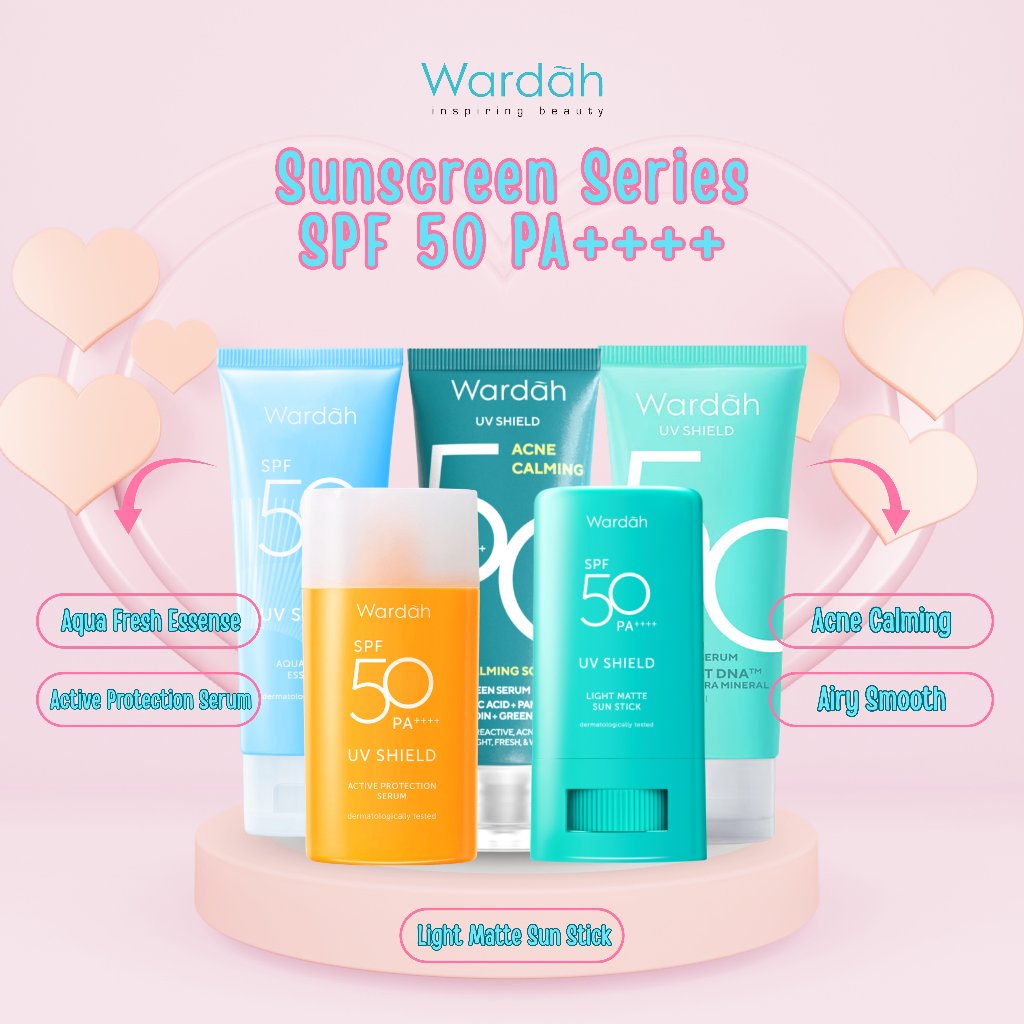 WARDAH - UV SHIELD SPF 50 PA++++ WATERPROOF SUNSCREEN + FREE GIFT / SUNSCREEN WARDAH / FACE CARE WAR