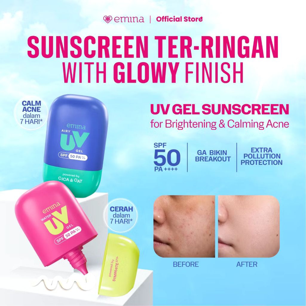 Emina Sunscreen UV Gel | Emina UV Gel spf 50 PA++++ | Emina Airy UV Gel spf 50 PA++++