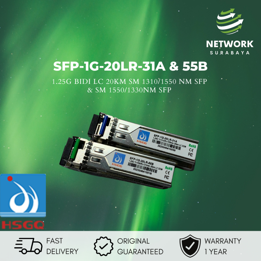 SFP-1G-20LR-31A/55B HSGQ 1.25G bidi LC 20km SM 1310/1550nm SFP