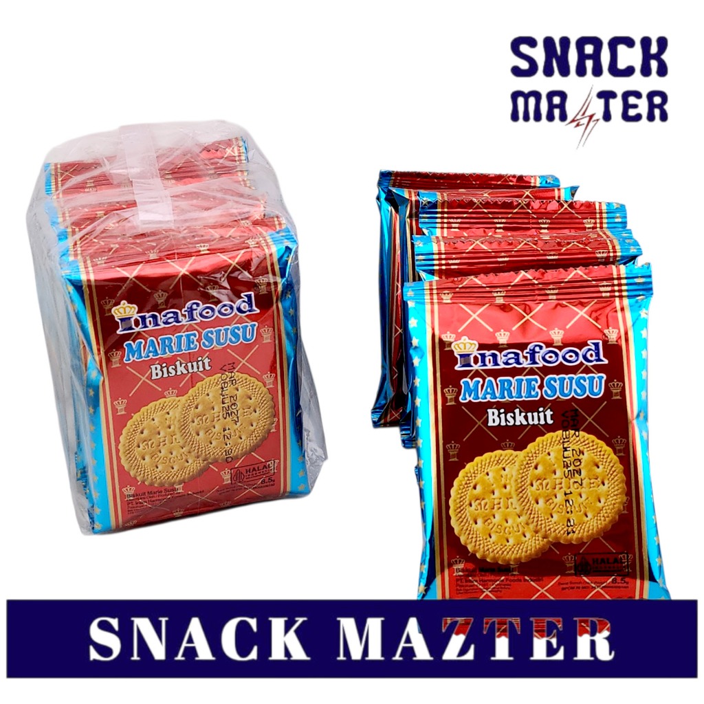 Inafood Marie Susu Biskuit Renceng - Netto 6.5 gr x 10 bks