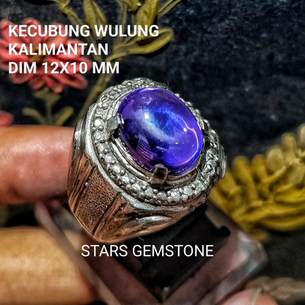CINCIN BATU PERMATA KECUBUNG WULUNG CRYSTAL ASLI KALIMANTAN