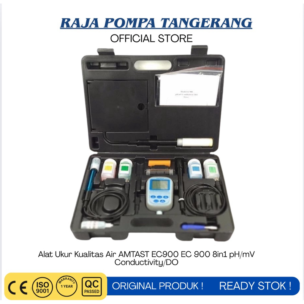 Alat Ukur Kualitas Air AMTAST EC900 EC 900 8in1 pH/mV Conductivity/DO