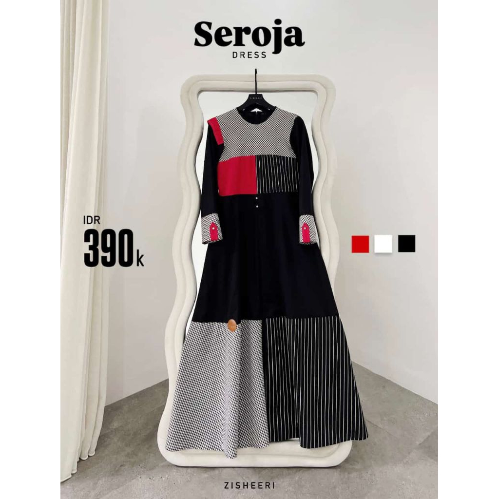 Zisheeri Seroja Dress Pepro Gamis Full Katun dengan motif mewah dan elegan