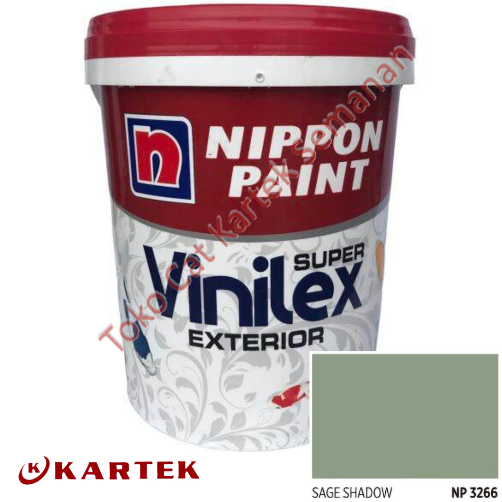 Nippon Paint Vinilex Super Exterior SAGE SHADOW NP 3266 Cat Tembok Luar Ruangan Weathershield 5 KG G