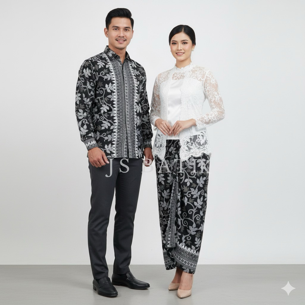 JSBATIK / Set Couple Kemeja Batik Bahan SemiSutra Prada / Kemeja Batik Furing / Kemeja Silver