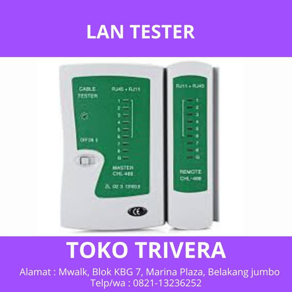 Lan Tester RJ45 RJ11 Dengan Baterai 9V || Alat Tes Kabel Jaringan RJ45 RJ11 Termasuk Baterai