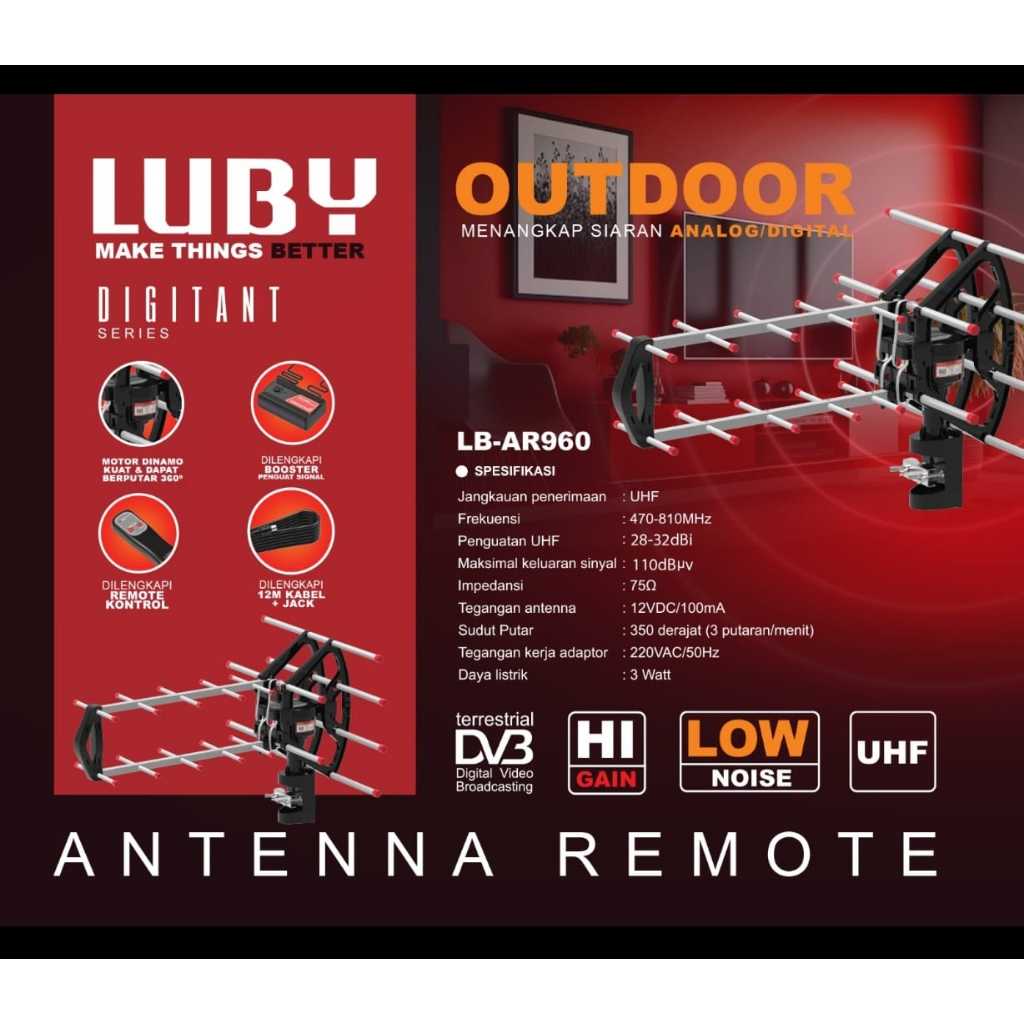 LUBY Antena TV Digital LB-AR960 Remote Control