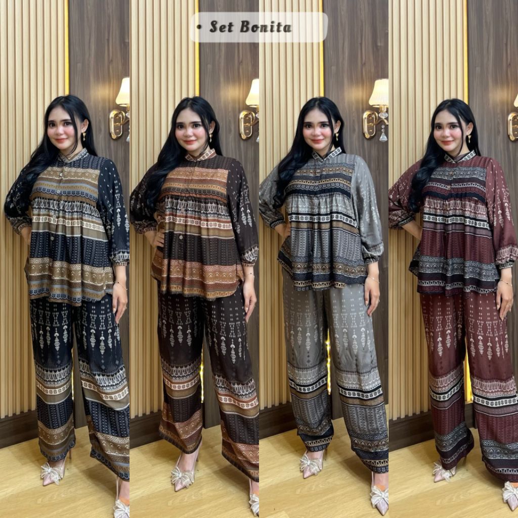 ONESET ARABELA/BONITA SET/SETELAN RAYON PREMIUM/ONESET PIYAMA ETNIK/SET RAYON JUMBO/SETELAN BAJU TID