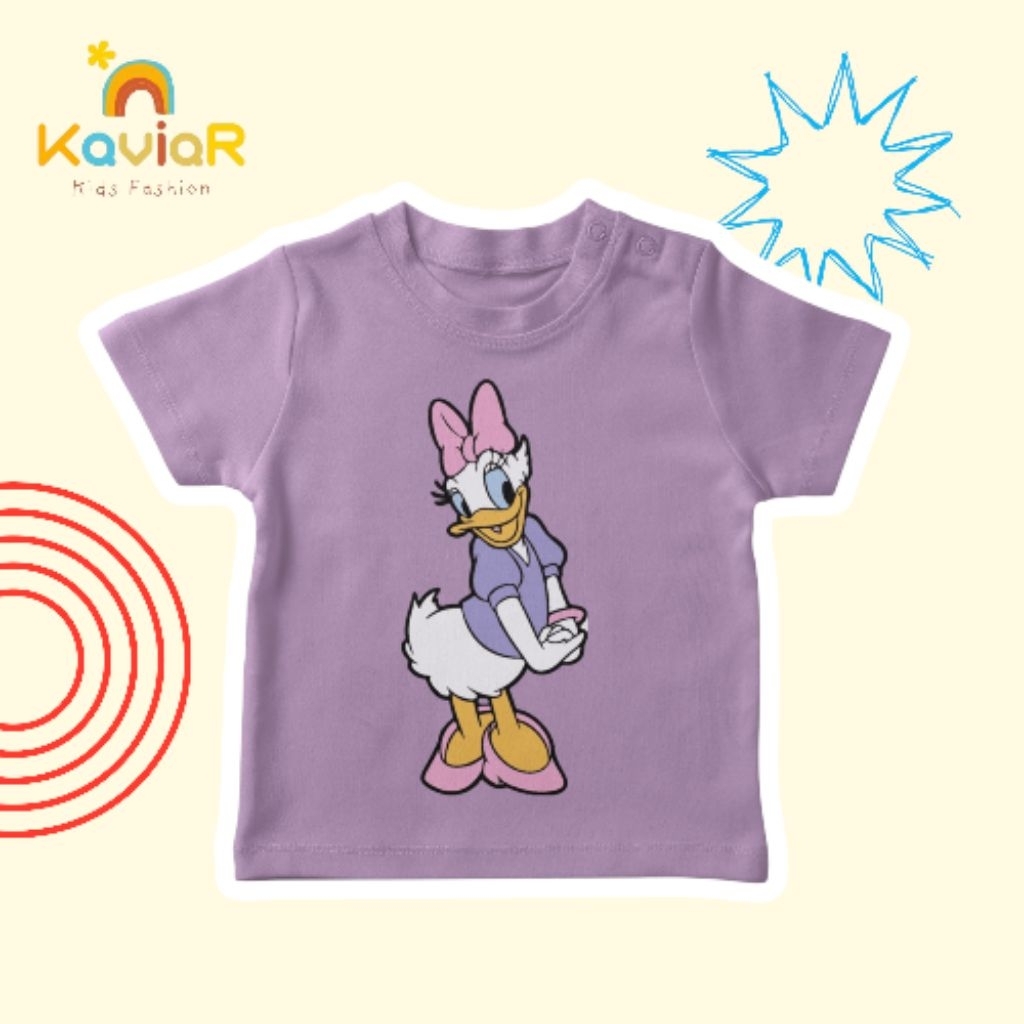 Baju Anak Distro Motif DAISY UNGU Bahan Katun Premium Awet Adem untuk Laki Laki Perempuan Bayi  1-8 