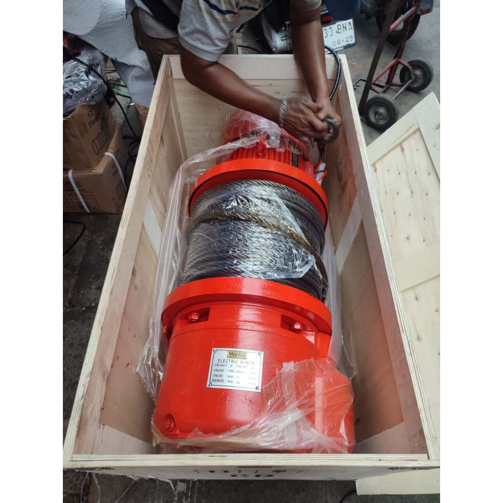 electric winch hoist 5 ton x 100 meter 3 phase weka germany