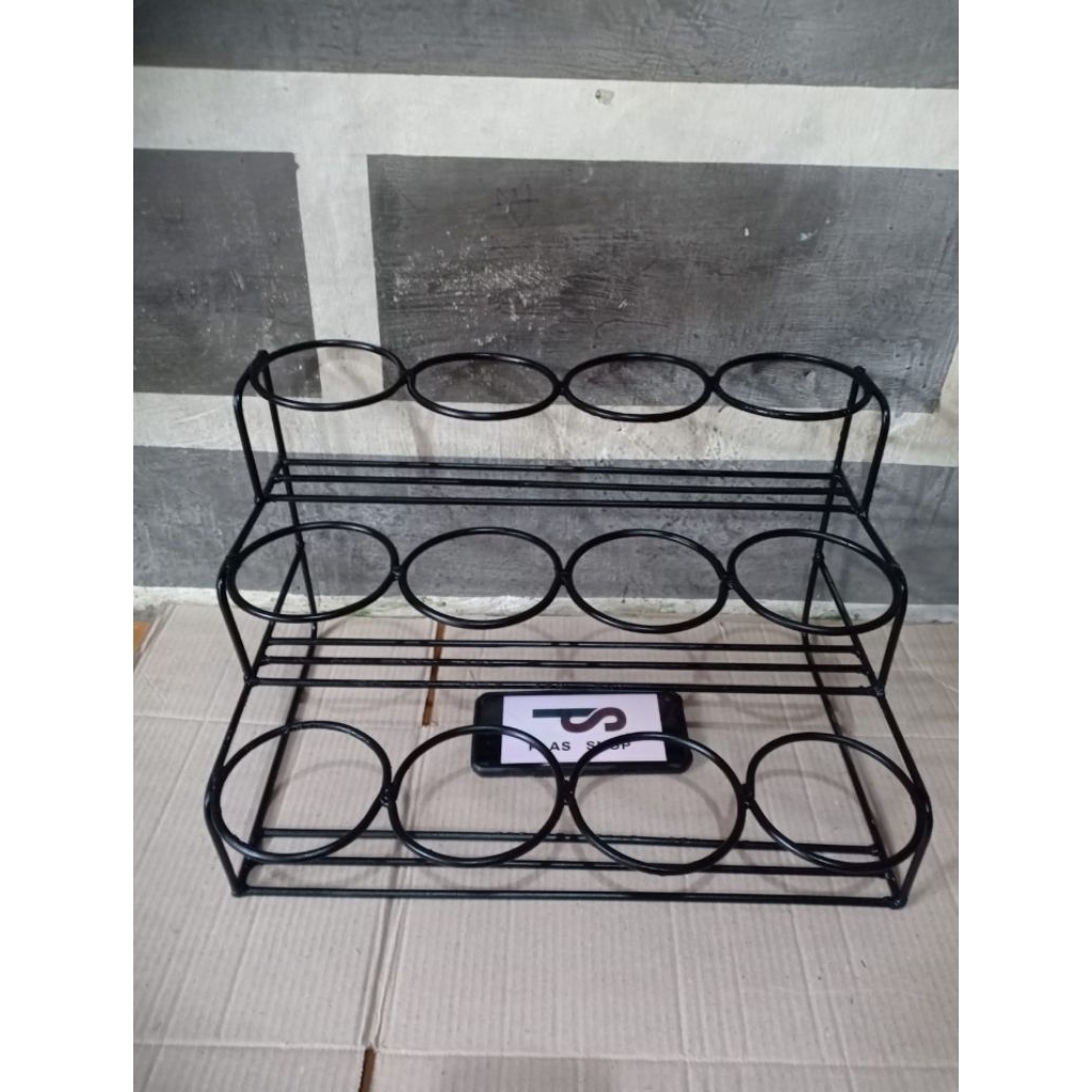 rak botol bensin diameter 9cm 3 susun - 12 lubang serbaguna murah