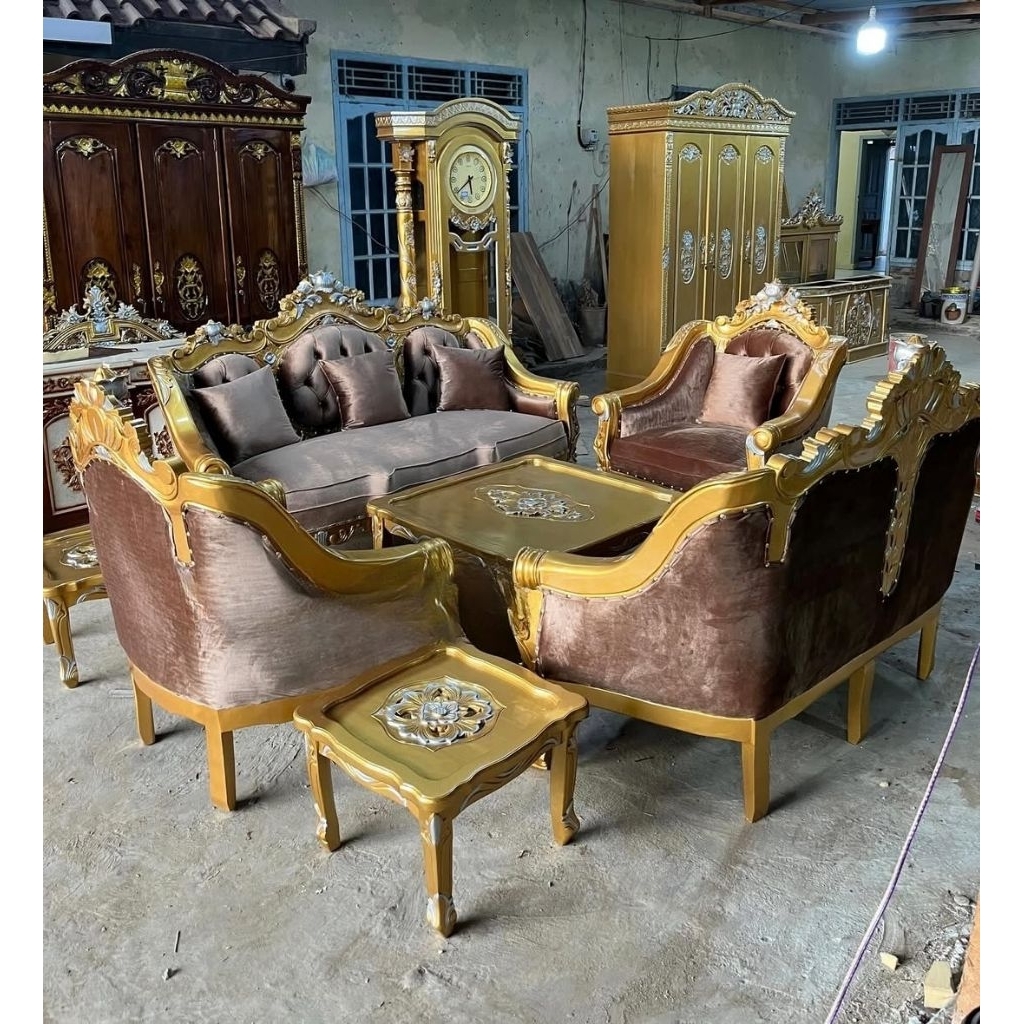 kursi tamu monaco kayu jati ukir jepara