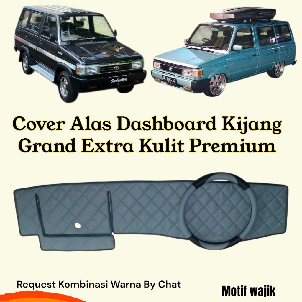 Paket Cover Alas Dashboard X Sarung Stir Toyota Kijang Grand Extra Kulit Premium Aksesoris