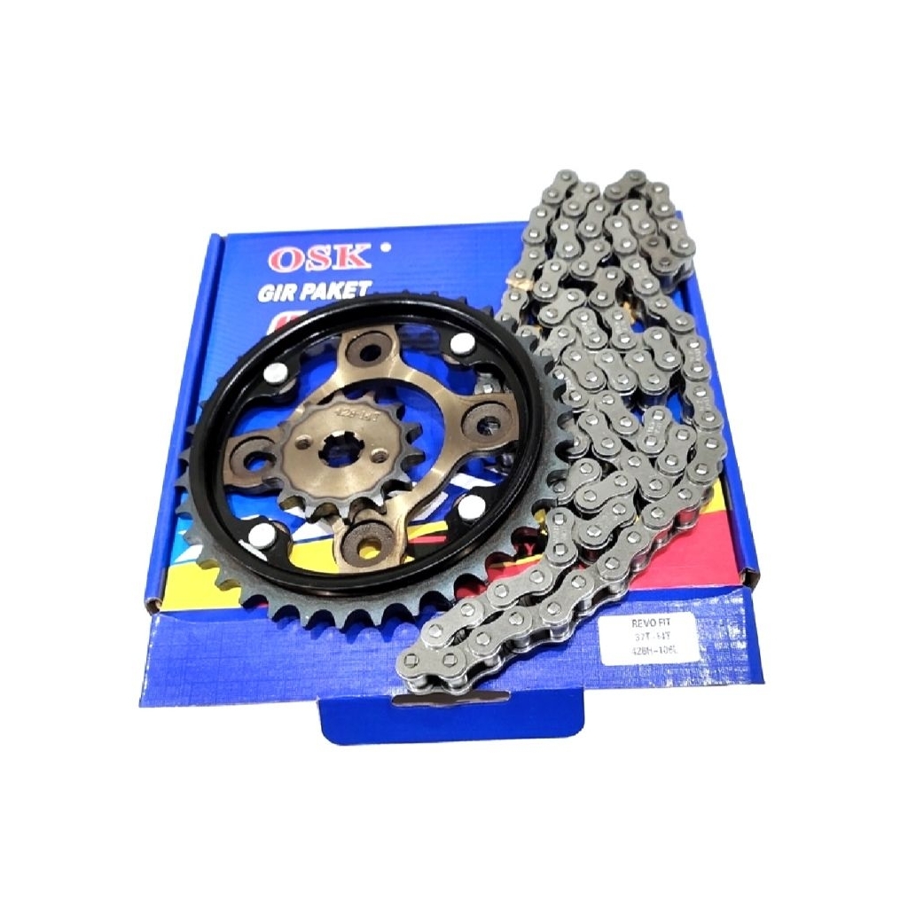 Gear Set Revo Fit Gir Paket Rantai 37T 14T 428H 106L Motor OSK HIGH QUALITY
