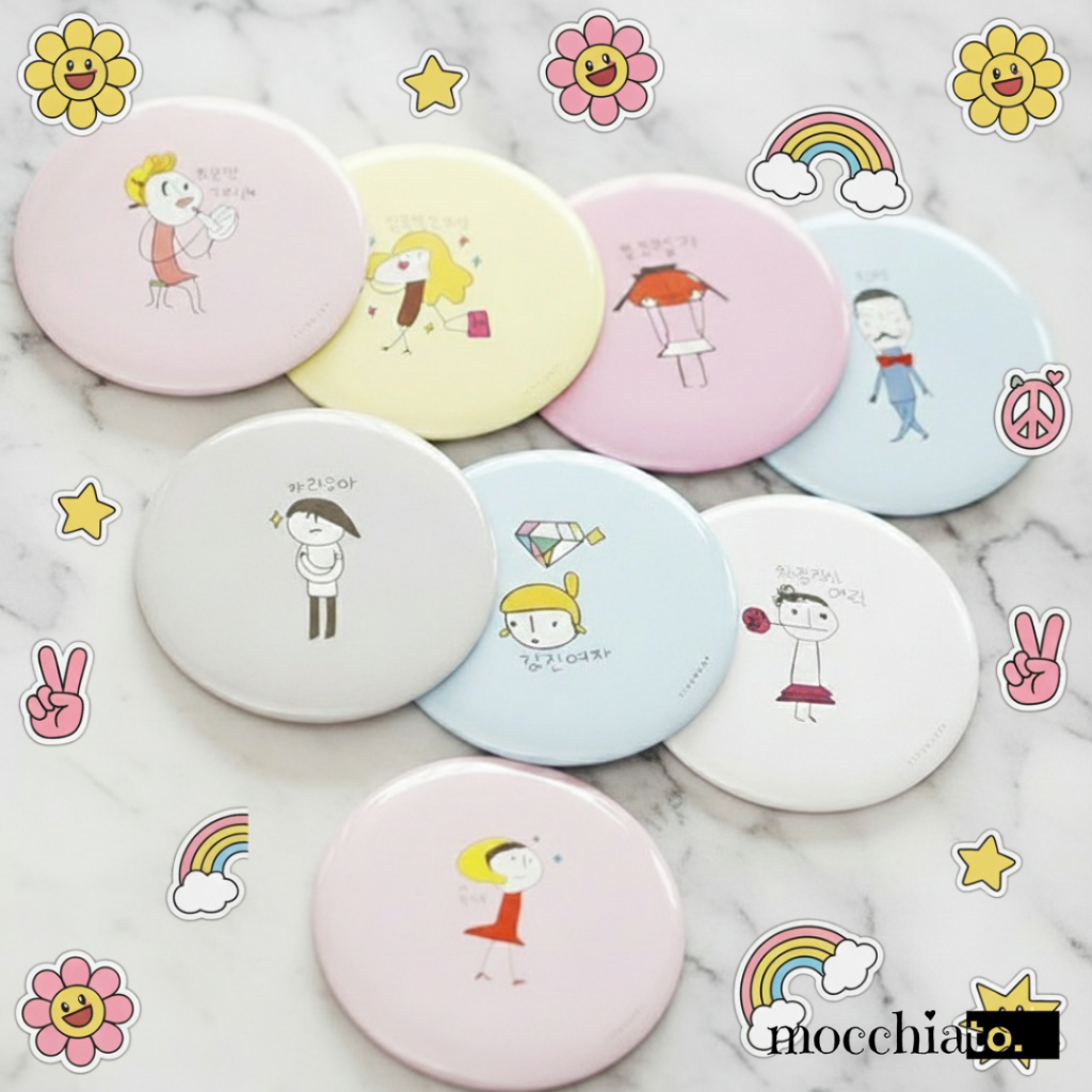 MOCCHIATO - Cermin Mini Hand Mirror Korea