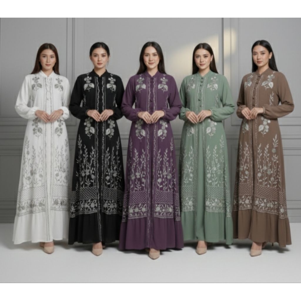 Gamis Ceruty mix brokat tille Gamis Ceruty Babydol premium Gamis Pesta