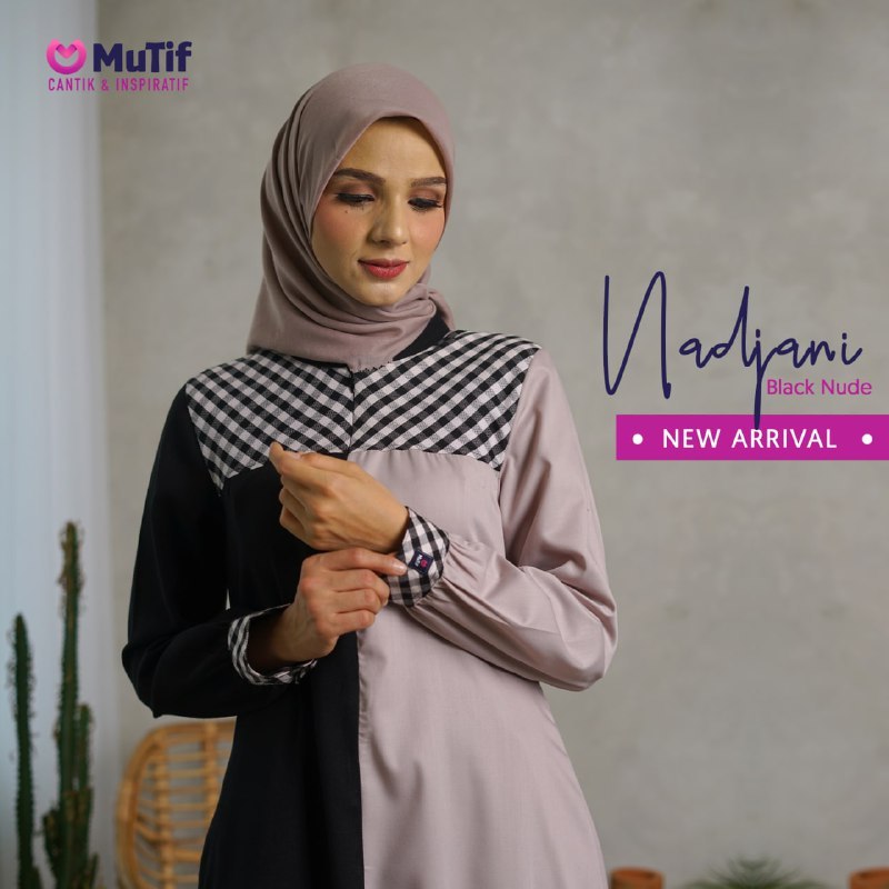 Gamis Mutif Nadjani Black Nude Gamis Dewasa Dress Remaja