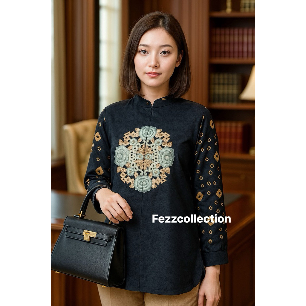 atasan jumputan furing tricot
