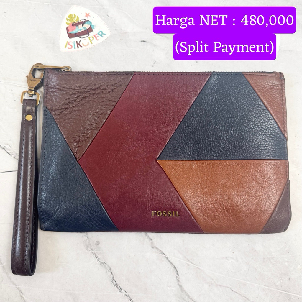 461 NET-Preloved Fossil Pouch Patch Work PW