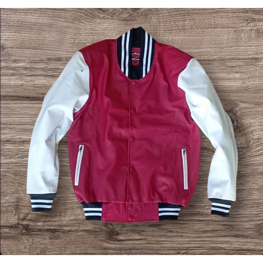 varsity leather jacket lambskin not schott perfecto horn works avirex