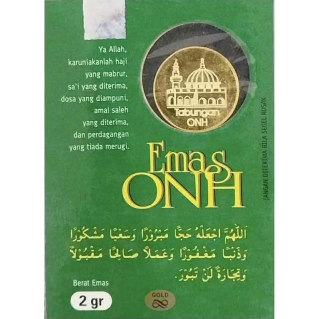 Ready Logam Mulia Emas ONH 2 gram . Koleksi Naik Haji