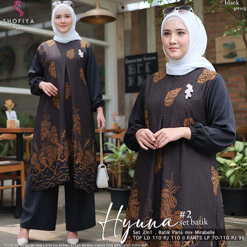 Hyuna Set Batik Original Shofiya Set 2in1 Batik Paris Mix Mirabelle Setelan Hyuna Shofiya