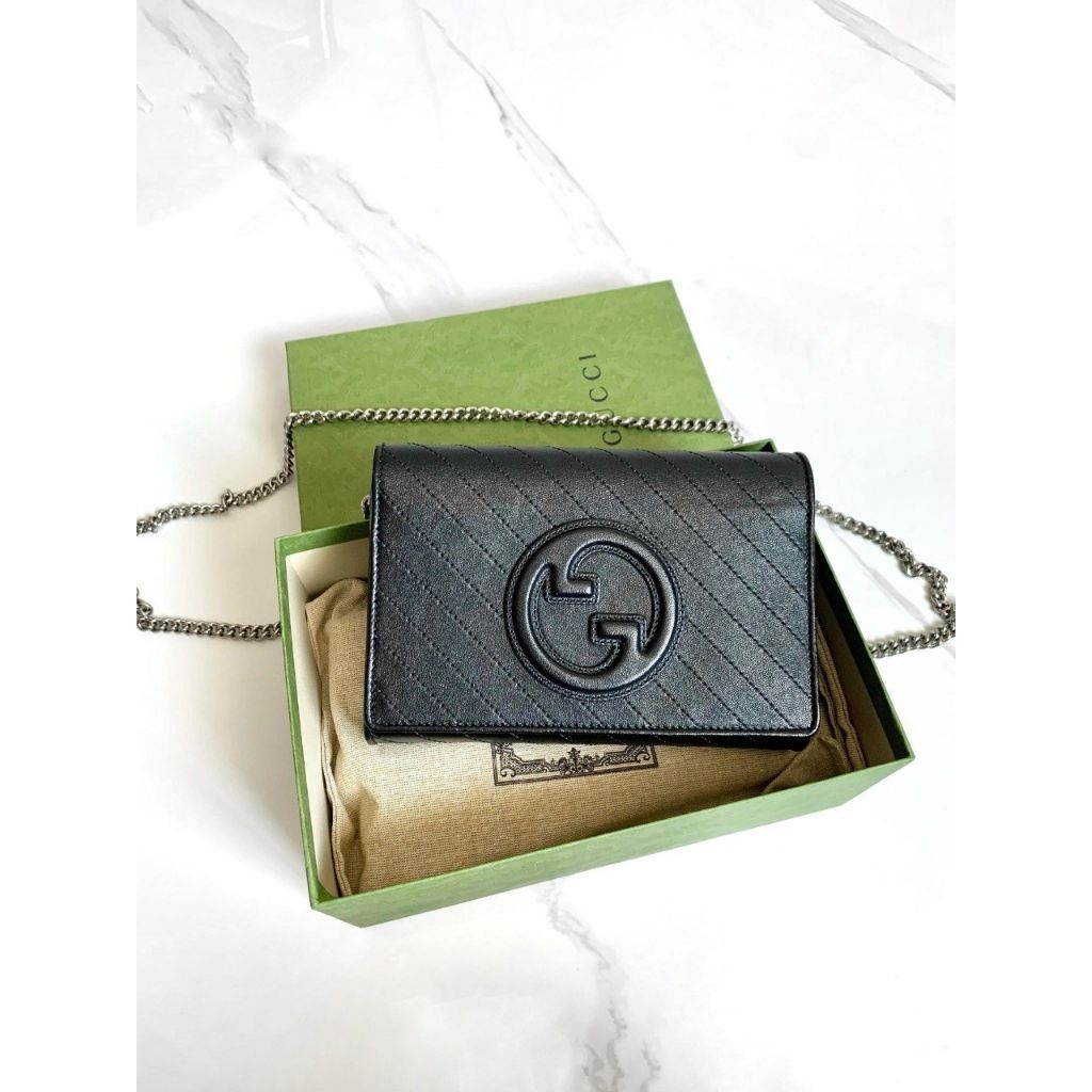 BNIB Gucci WOC Wallet on Chain Blondie Black SHW