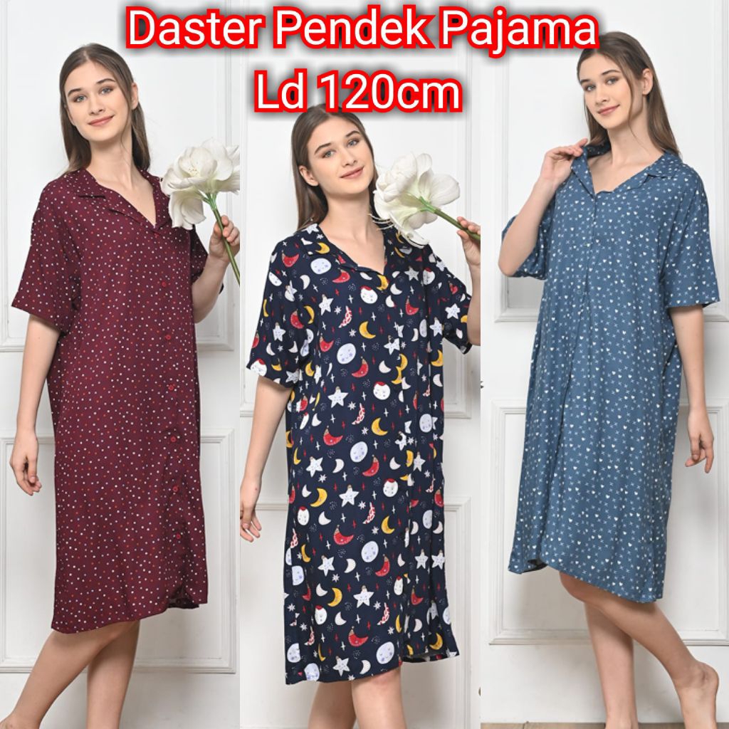 Daster Pendek Busui Full Kancing By Pajamadreams