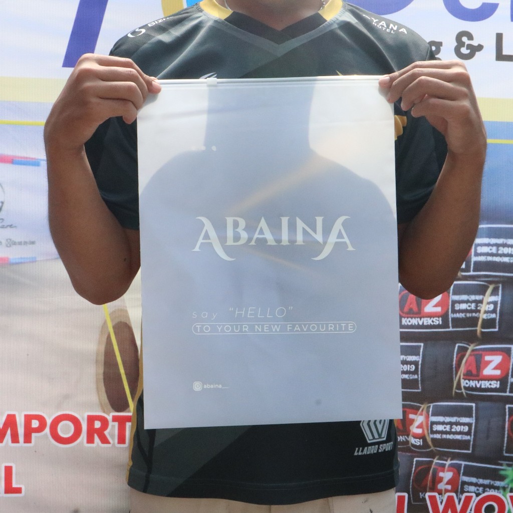 Zipper Bag Custom doff premium, ziplock resleting matte doff, Plastik Hijab, Plastik Kaos