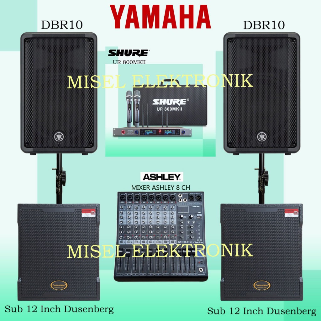 Paket Sound System Indoor Speaker Aktif 10 Inch Yamaha DBR10 / DBR 10 Subwoofer 12 inch
