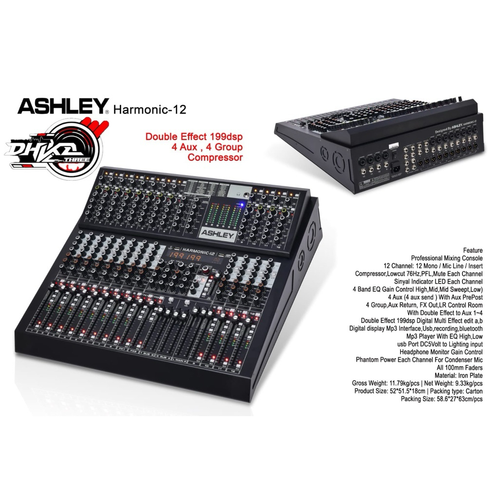 MIXER ASHLEY HARMONIC 12 CHANNEL / Mixer Ashley Harmonic 12 channel / mixer ashley harmonic 12 baru 