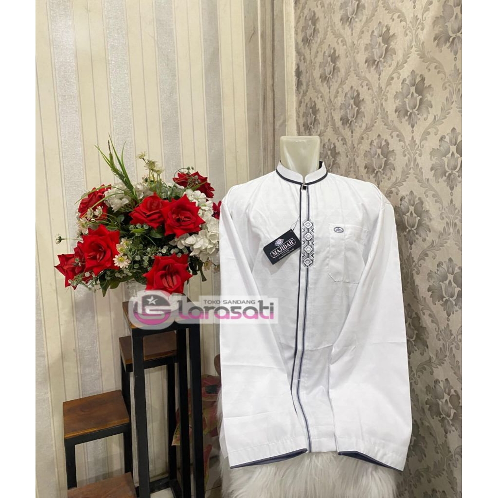 baju Koko merk MAJIDAH jumbo dewasa/ baju Koko kekinian terbaru/ baju Koko kualitas premium