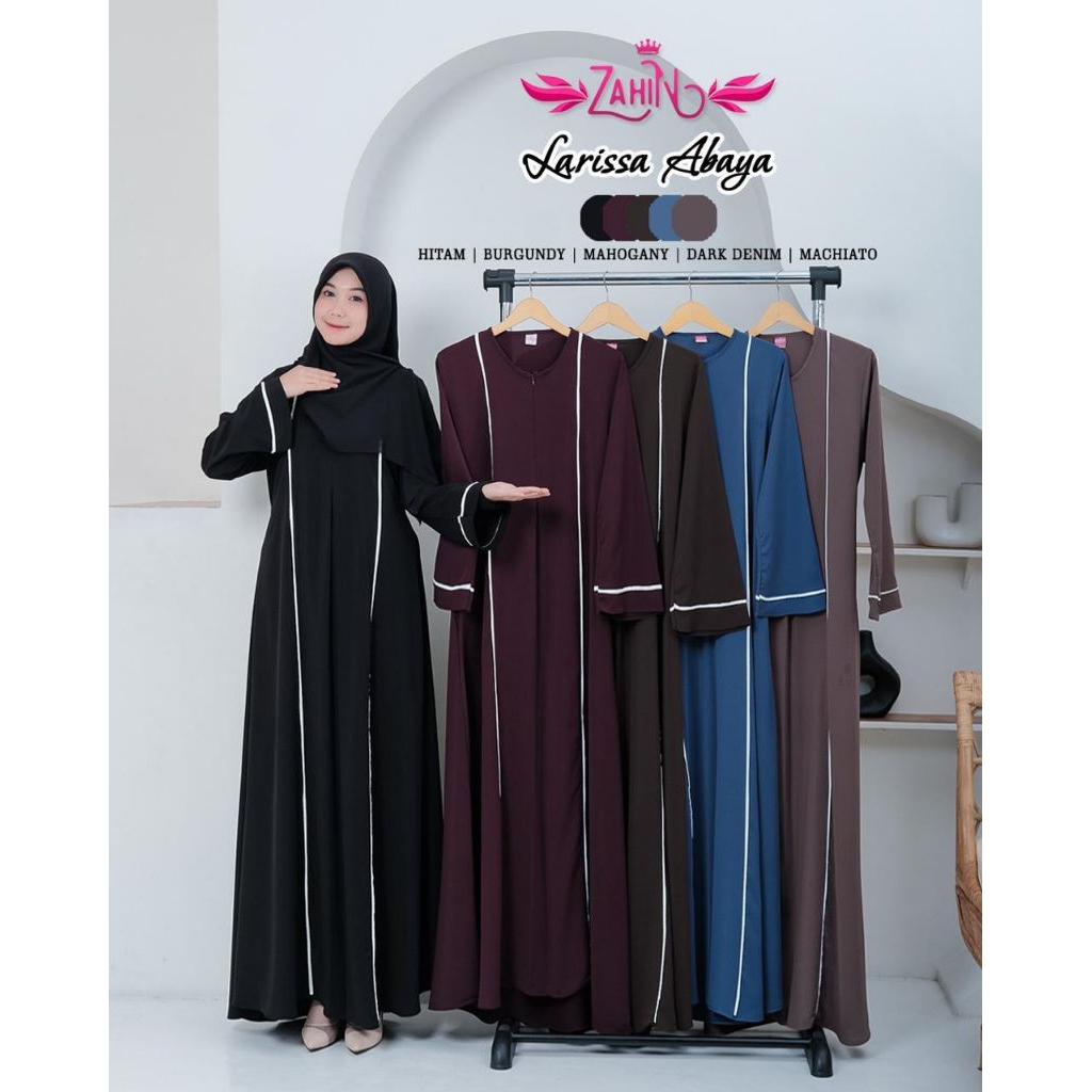 LARISSA Abaya Bahan Marina ORI by Zahin// Larissa Abaya by Zahin// Gamis Larissa Abaya by Zahin// NA