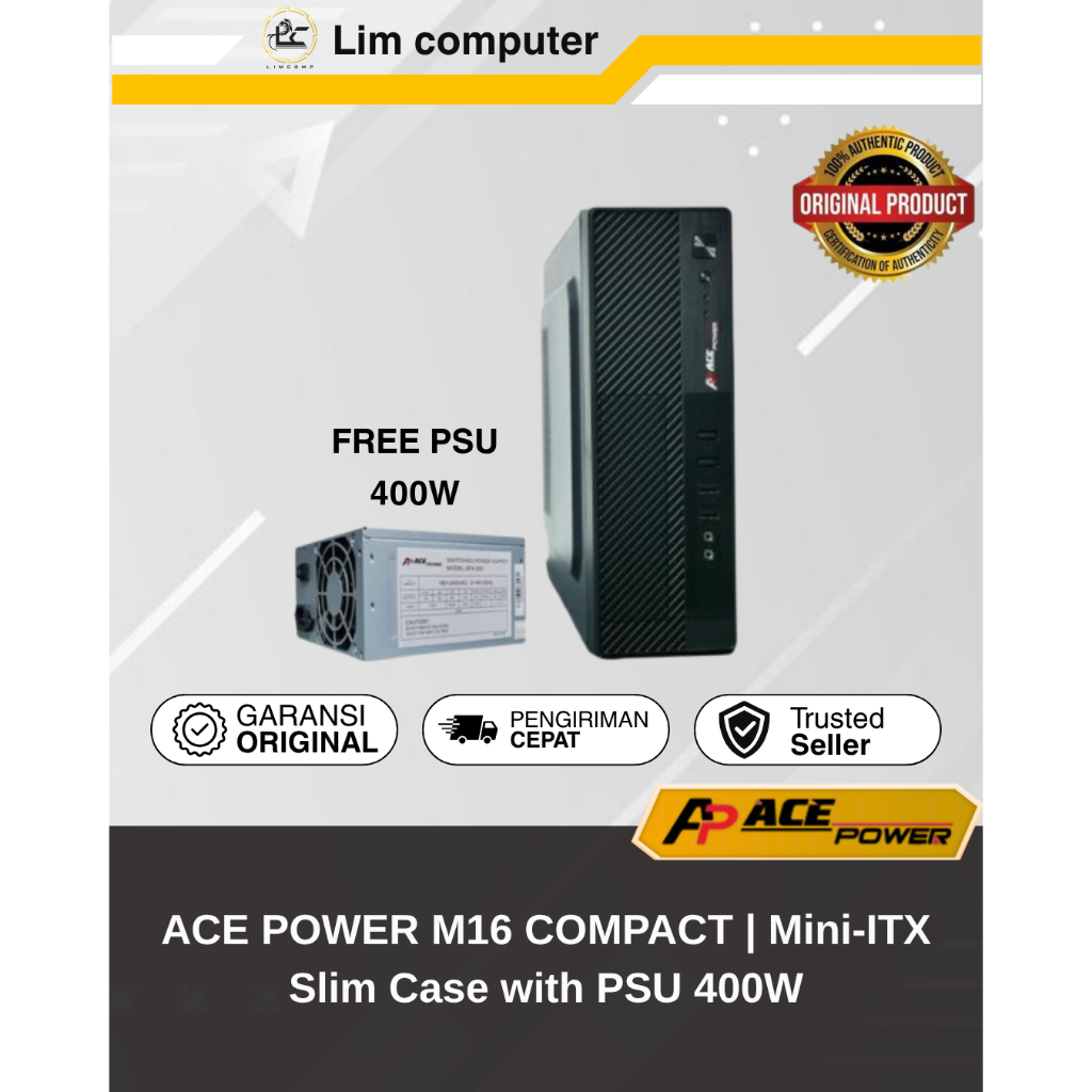 ACE POWER M16 COMPACT | Mini-ITX Slim Case with PSU 400W