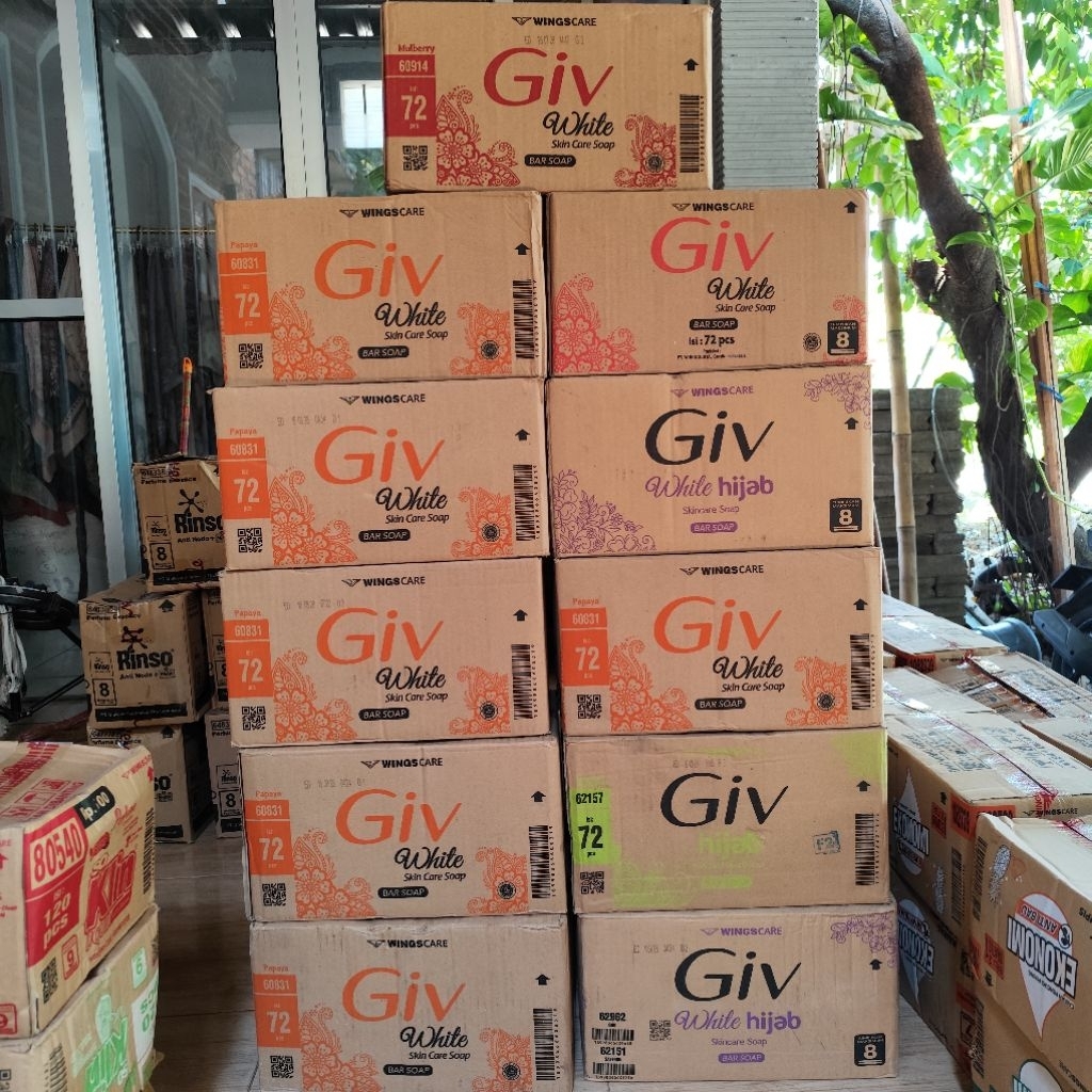 COD+MIX 1 Dus Isi 72pcs Sabun GIV 72gr MIX/CAMPUR Sabun Mandi Batang 1 Karton Wingscare