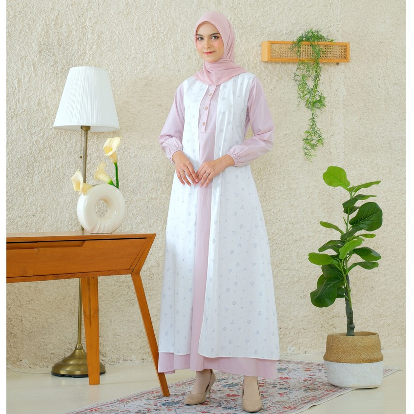 RILLEY - Gamis Naisya | Dress Panjang Muslim Wanita | Gamis Wanita Terbaru Bahan Katun
