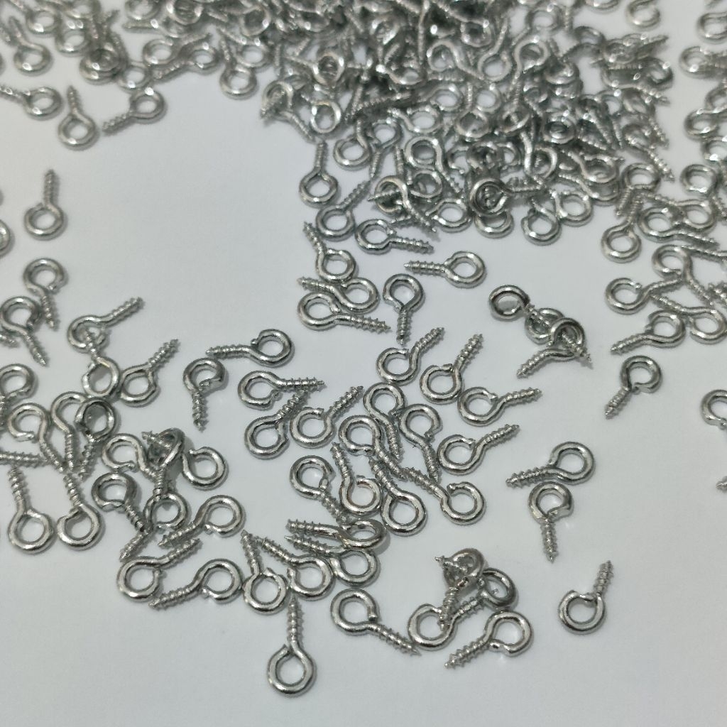 100 Pcs DIY AksesorisPaku Ulir Sekrup Silver ll Paku Ulir Gantung