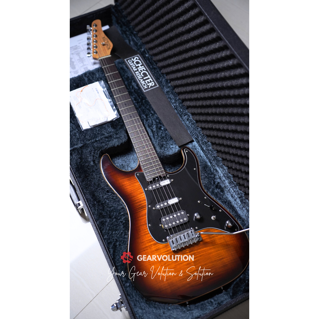 Schecter Custom Shop HSS Rosewood Tobaco Sunburst